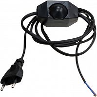 Шнур с электрической вилкой и диммером для бра Smartbuy (ШВВП 2х0.75) 1.7м черный картинка 